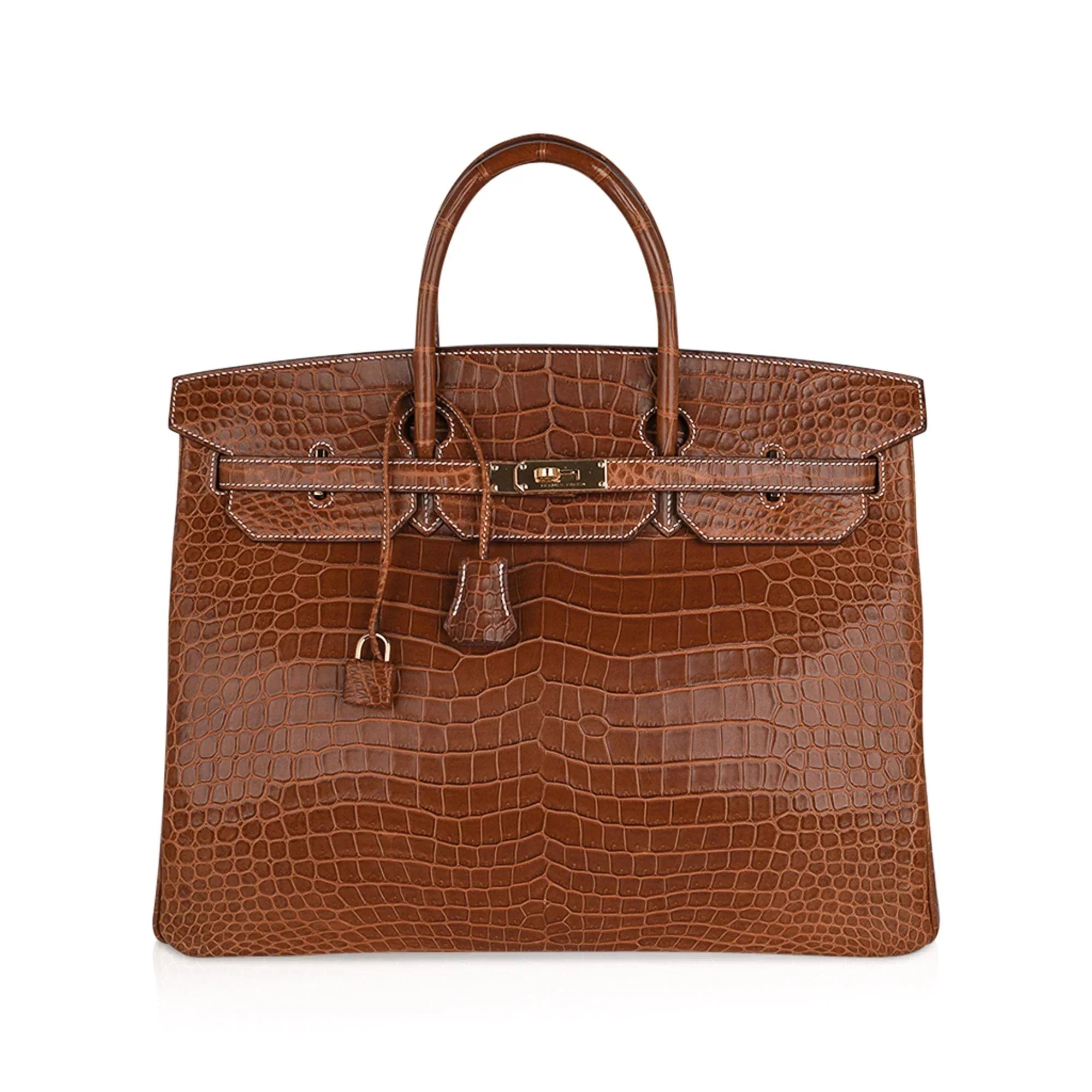 Birkin 40 Bag Rare Fauve Matte Porosus Crocodile Gold Hardware