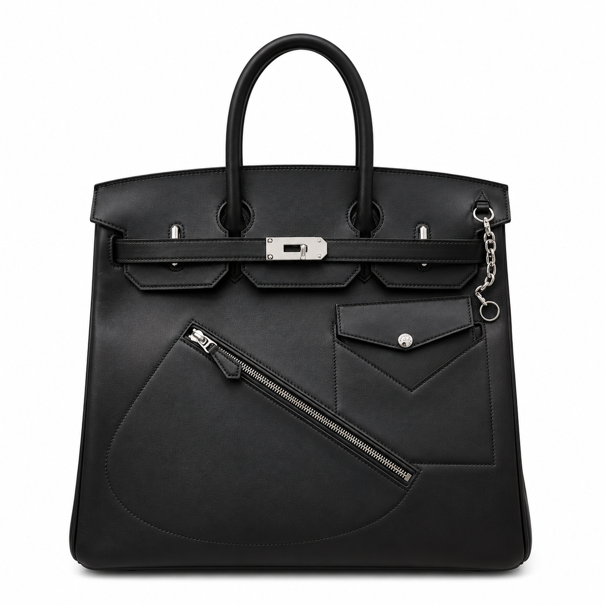 Birkin 40 Rock Sellier in Noir Swift Leather (Palladium Hardware)