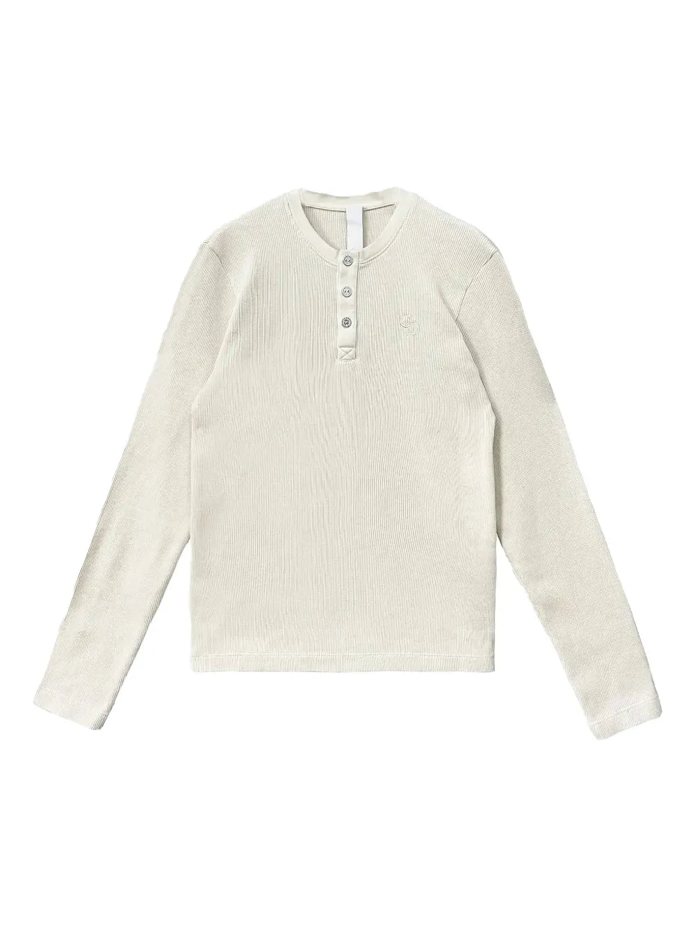 Chrome Hearts logo embroidered waffle henley collar shirt