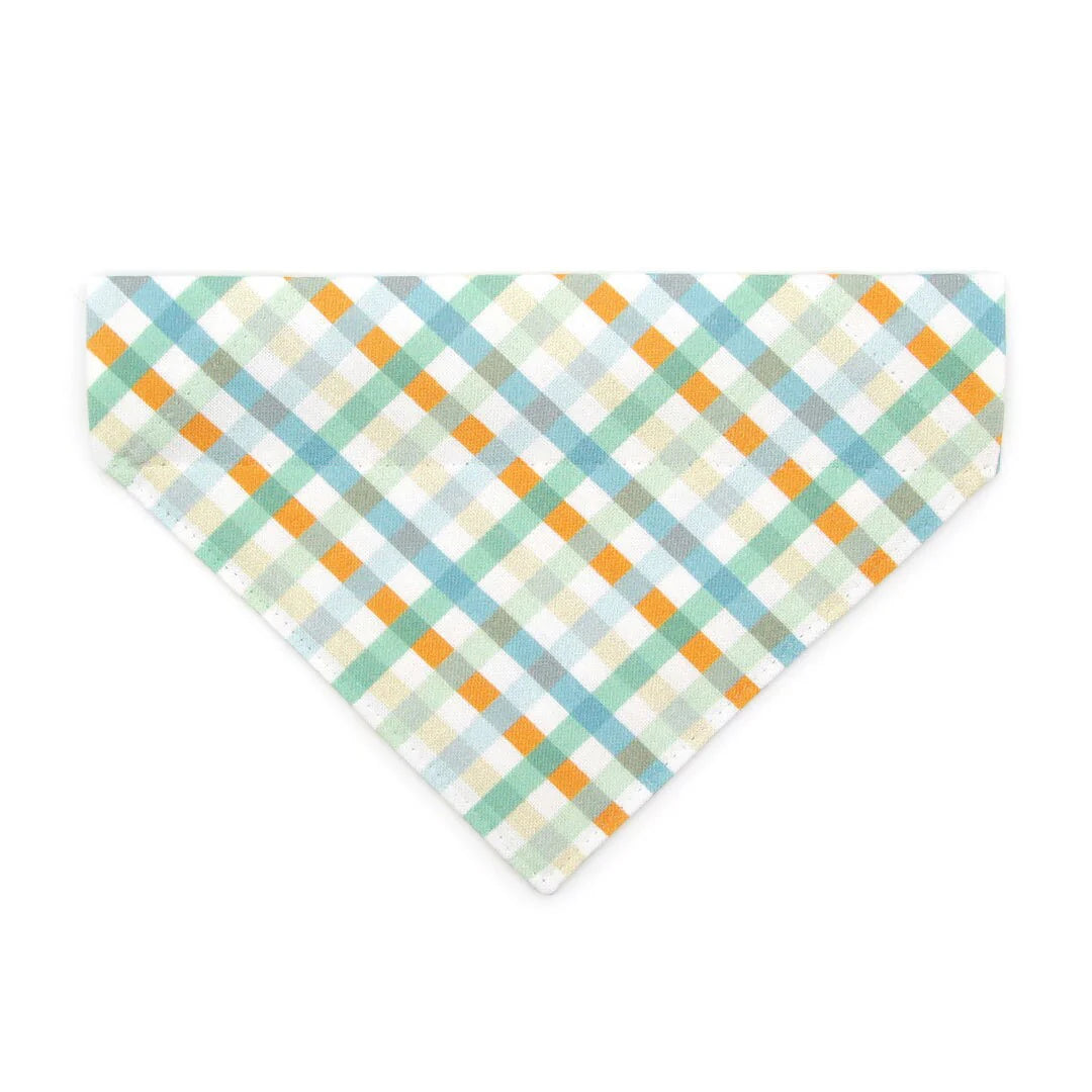 Mint Plaid Bandana for Cat + Small Dog