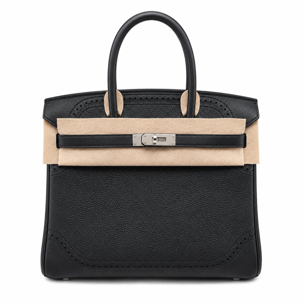 Birkin Ghillies 30 Total Black Leather Top-Handle Bag