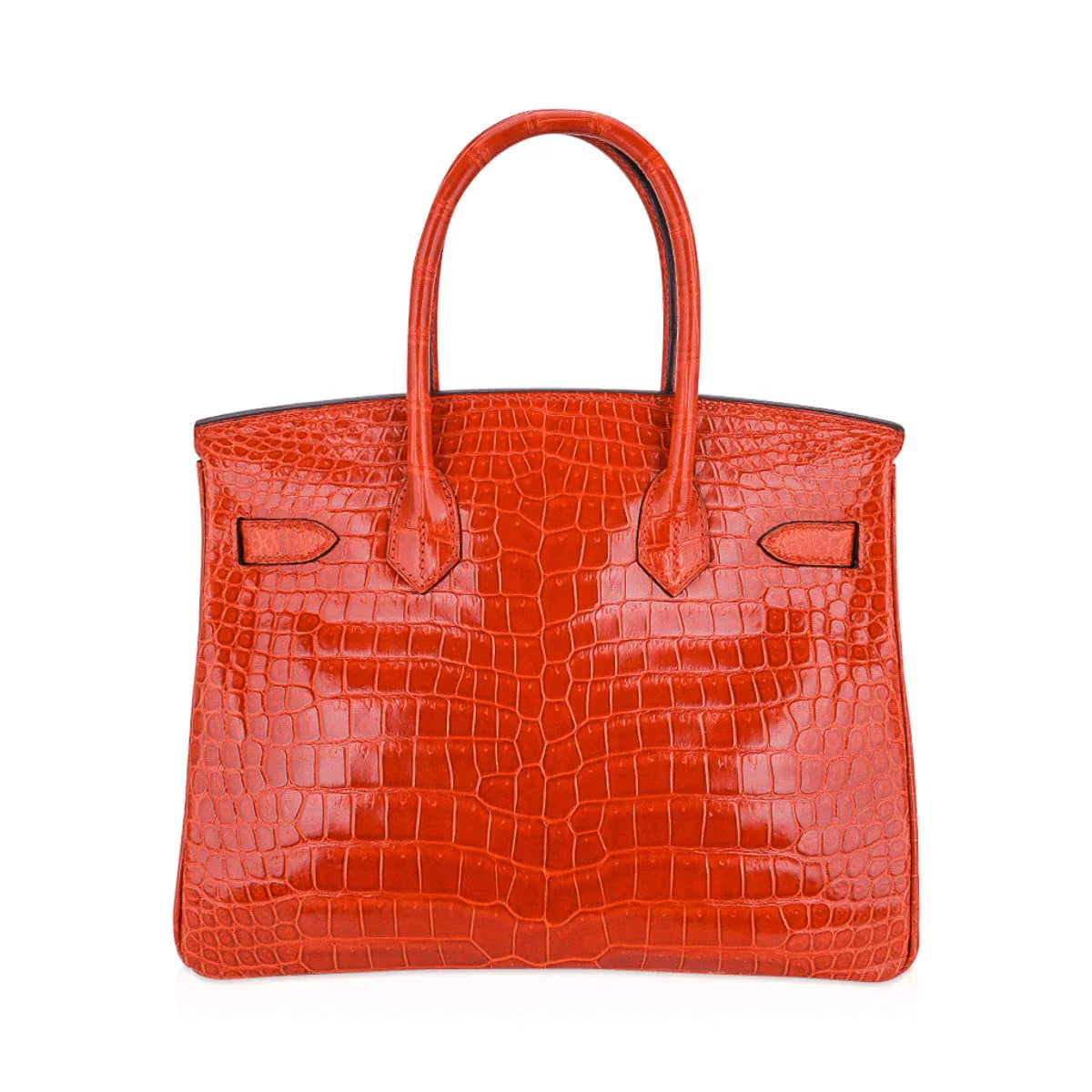 Birkin 30 Bag Orange Poppy Porosus Crocodile with Gold Hardware