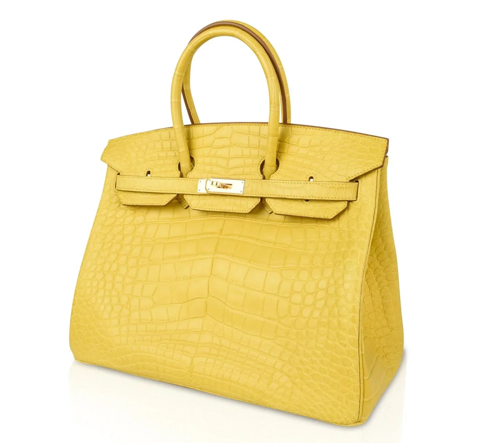 Birkin 35 Bag Matte Alligator Mimosa Gold Hardware Crazy Fabulous