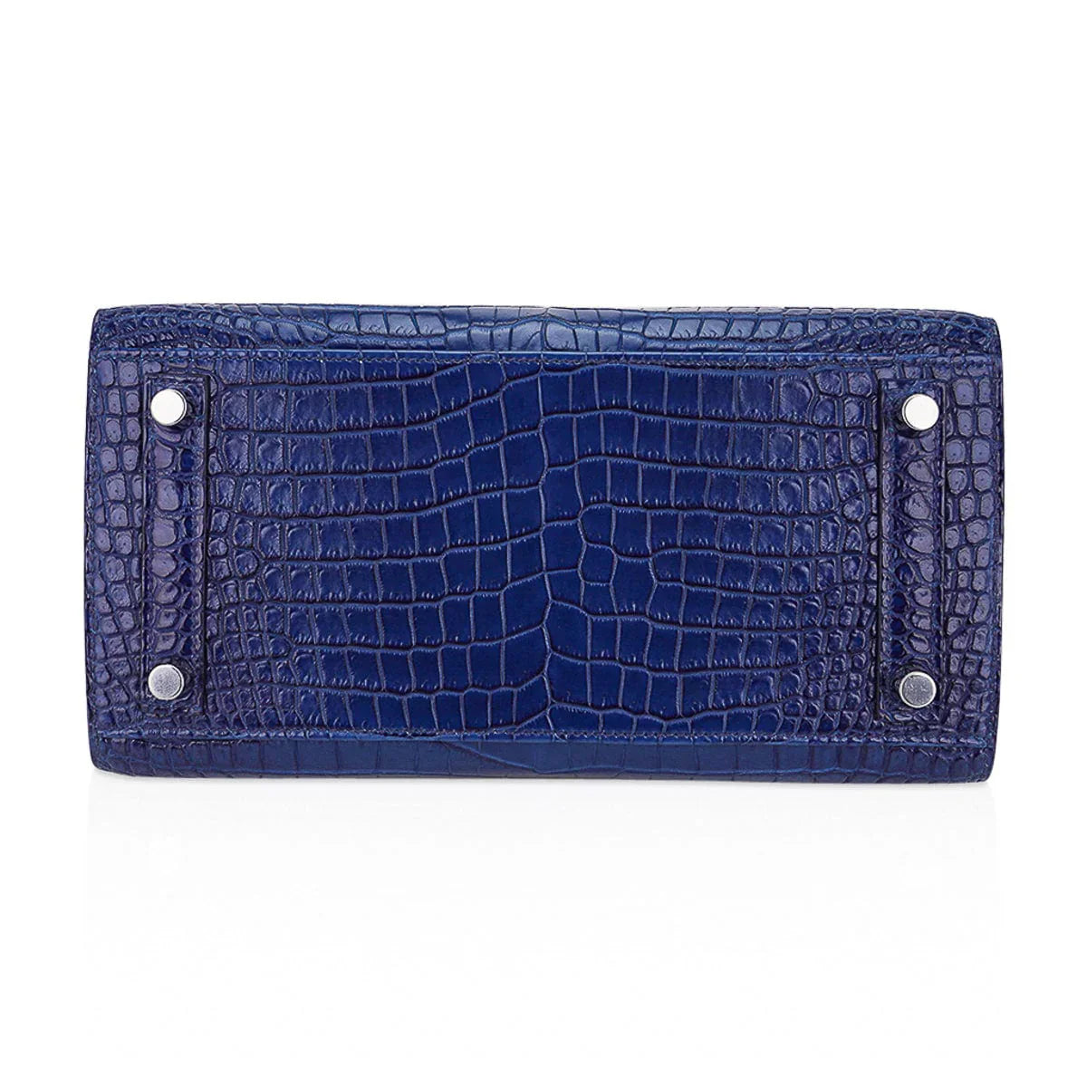 Limited Edition Birkin 25 Bag Sellier Indigo Aizome Porosus Crocodile with Palladium Hardware