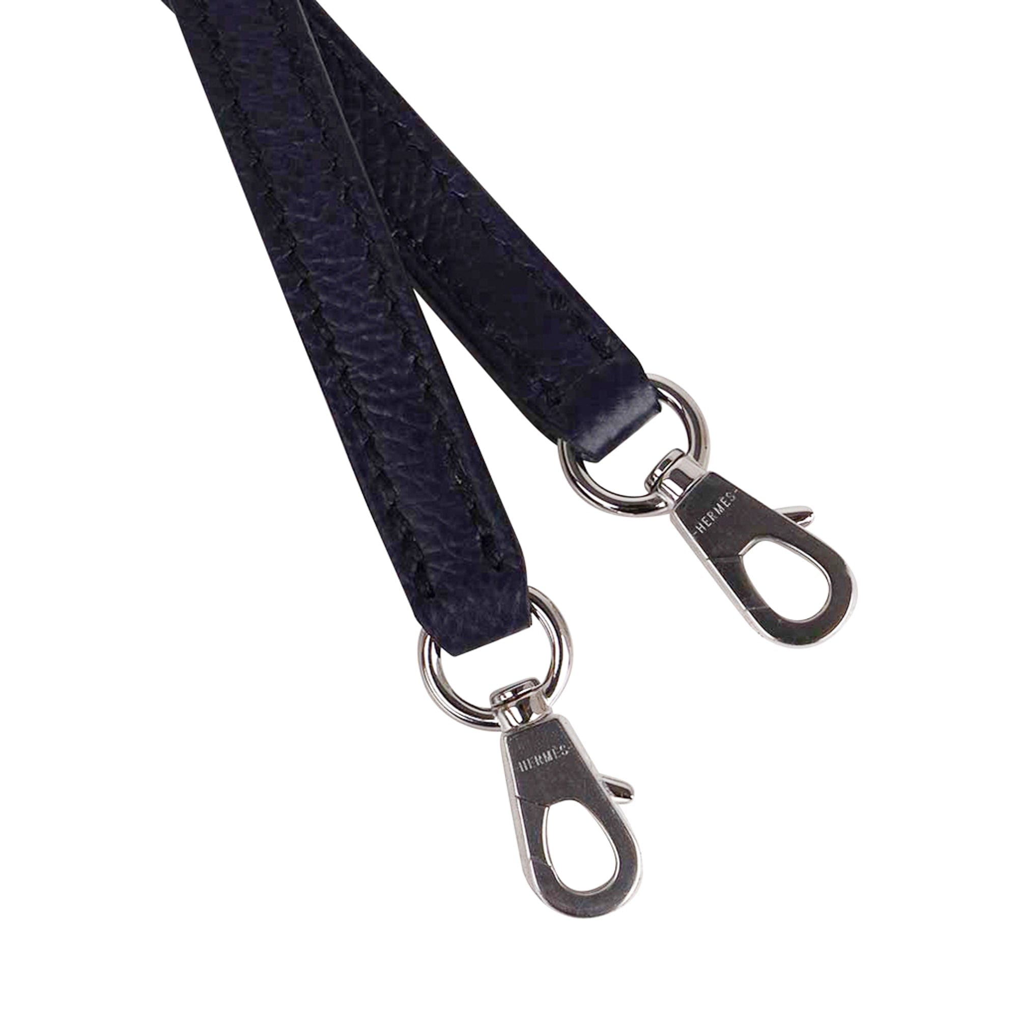 Special Order HSS Mini Kelly 20 Bag Sellier Craie & Blue Indigo Epsom Leather with Palladium Hardware