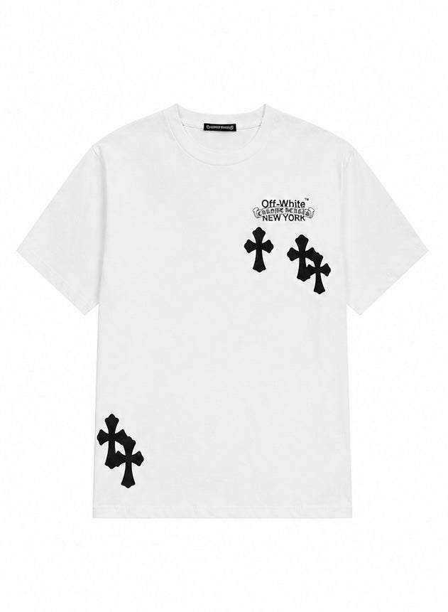 Chrome Hearts NY Cross Patchwork T-Shirt White
