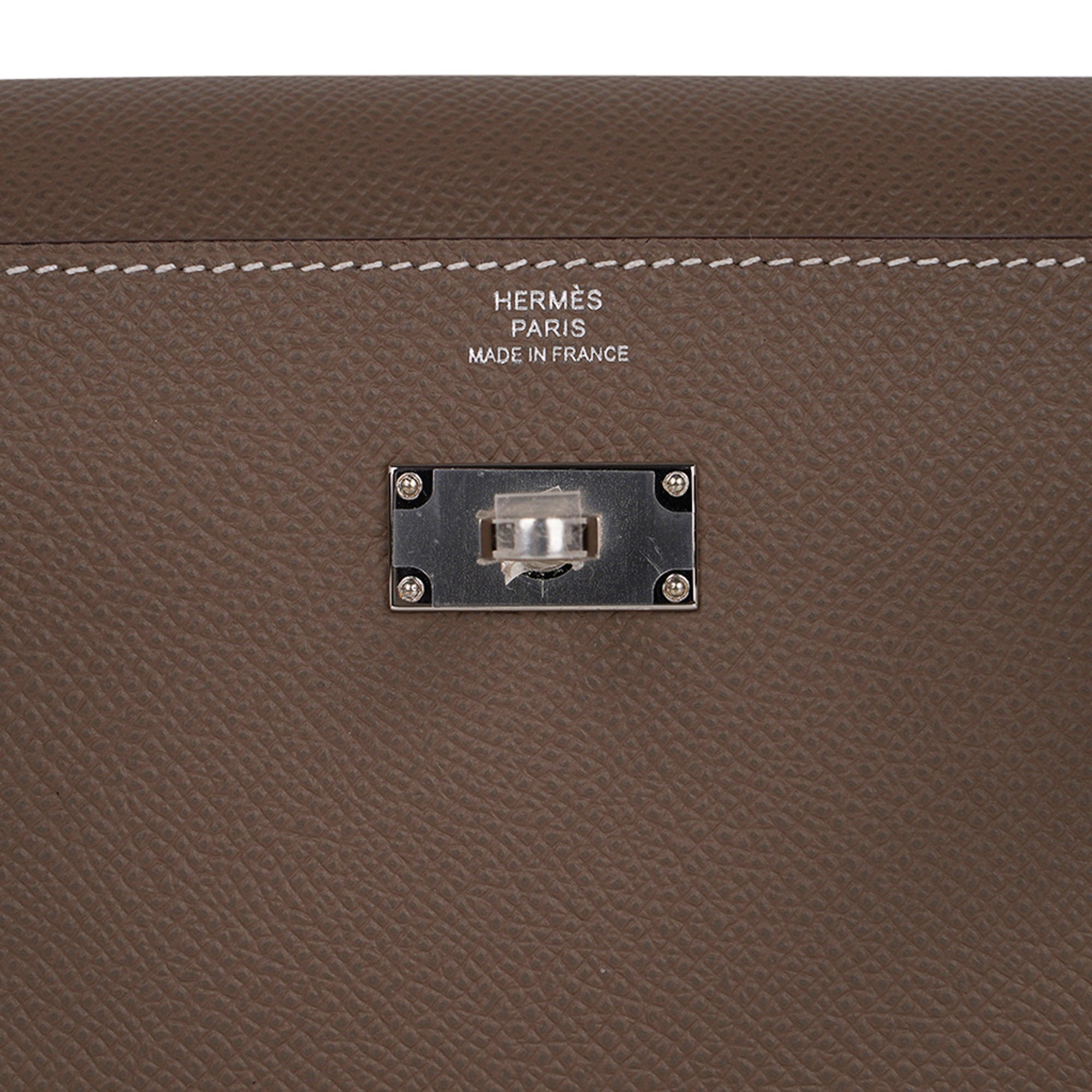 Kelly Classique To Go Wallet Etoupe Epsom Palladium Hardware New w/Box