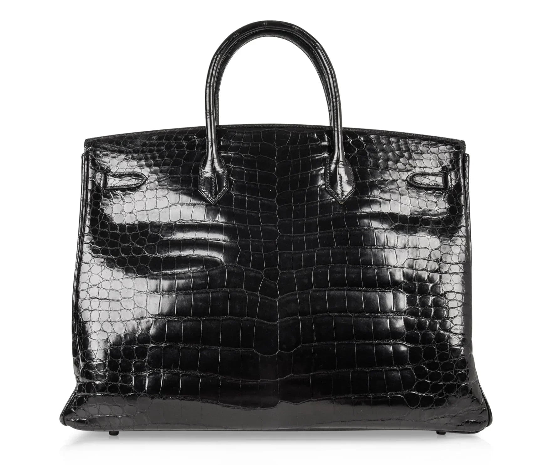 Birkin 40 Bag Black Porosus Crocodile Palladium