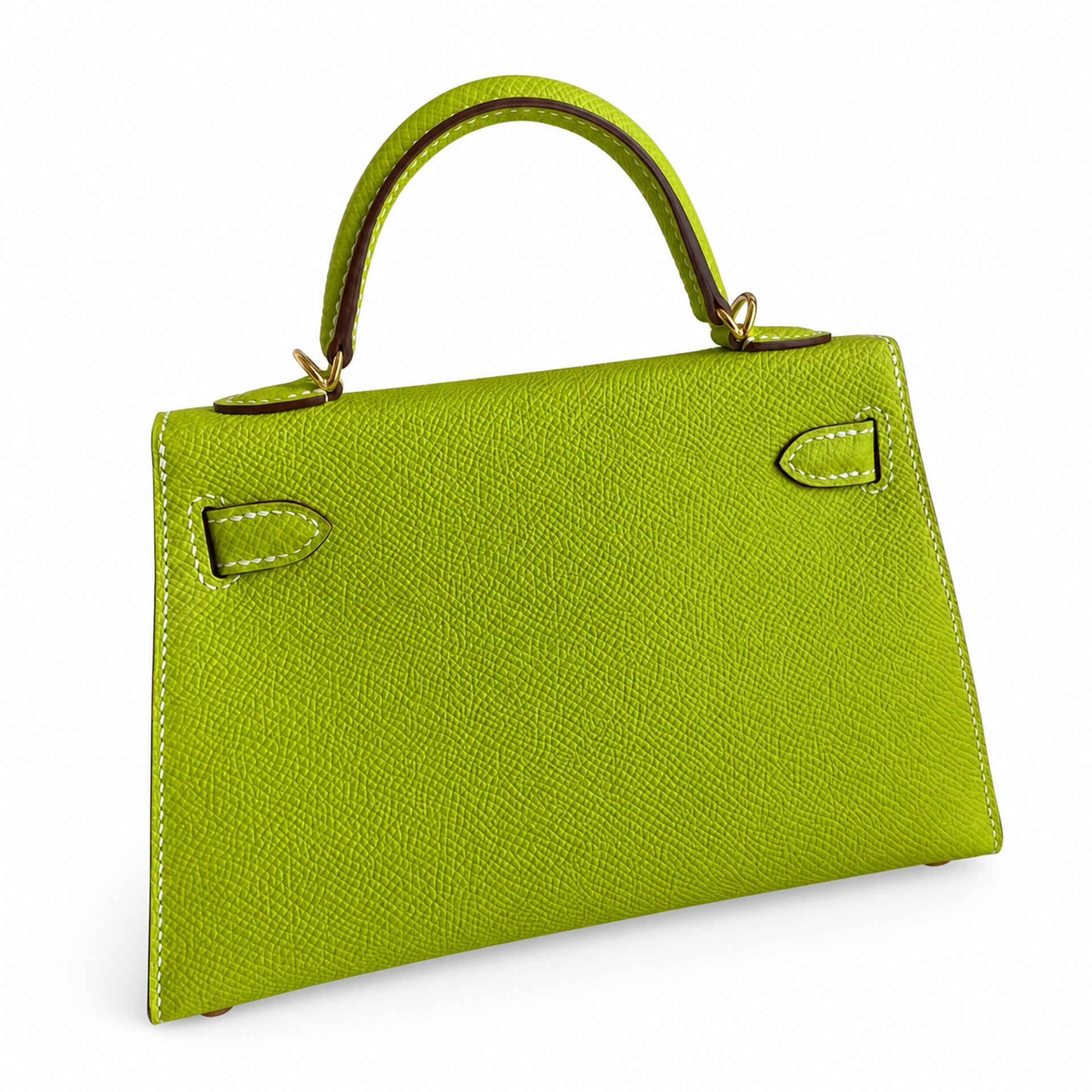 Fully hand-sewn👉Second generation Mini Kelly 19cm imported Epsom leather apple green gold buckle