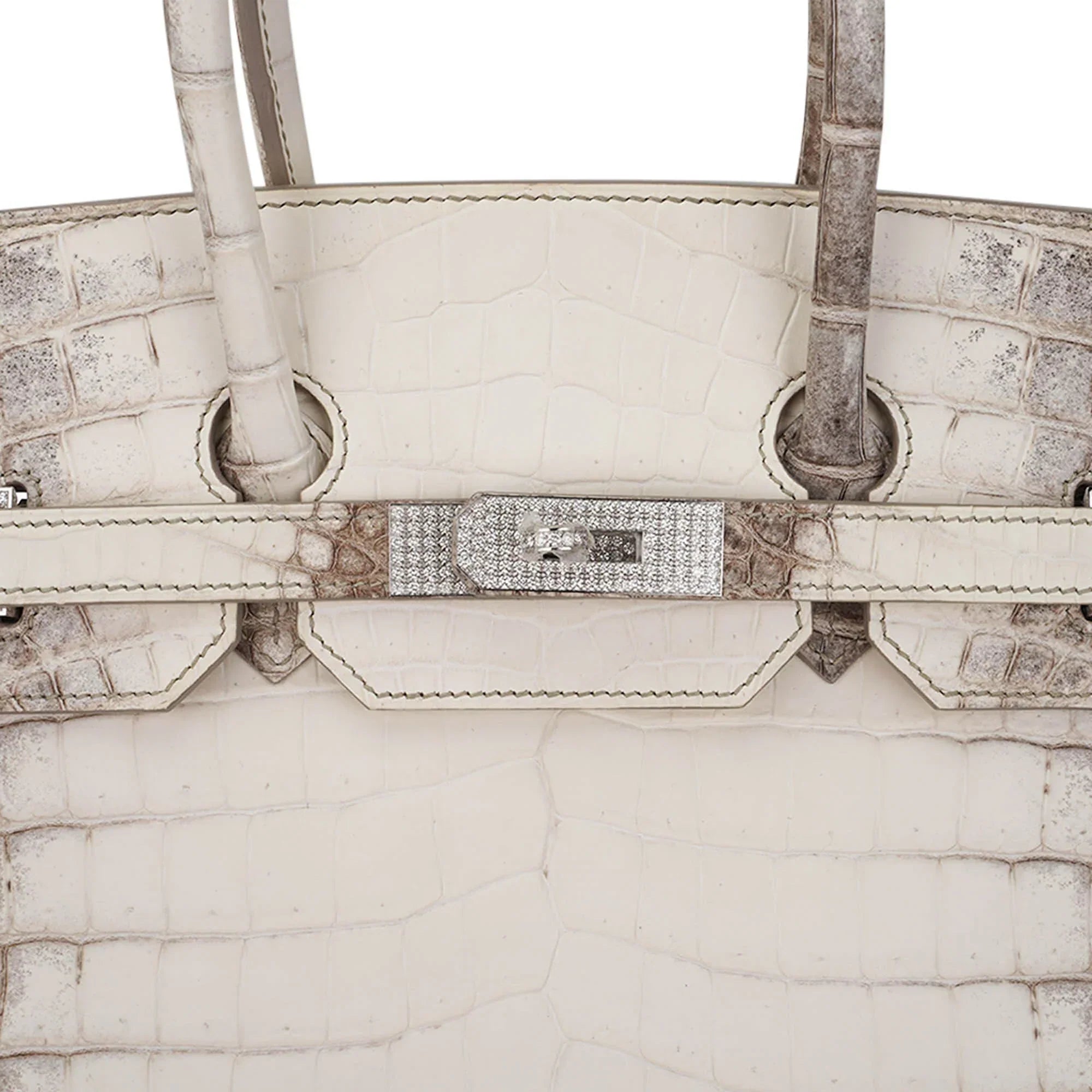 Birkin 35 Diamond Blanc Himalaya Matte Crocodile Limited Edition Bag