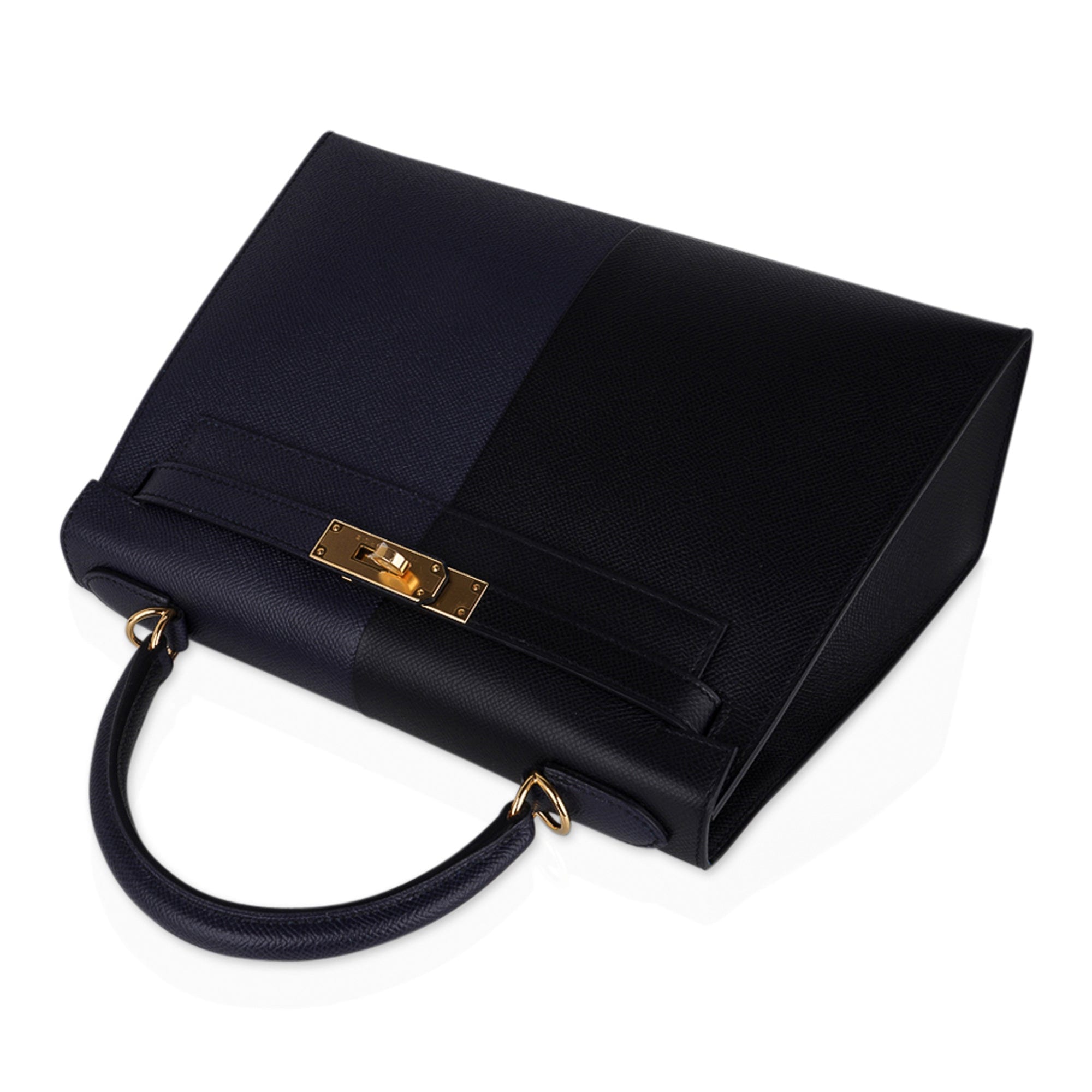Kelly Casaque 28 Bag Black / Bleu Indigo Sellier Limited Edition