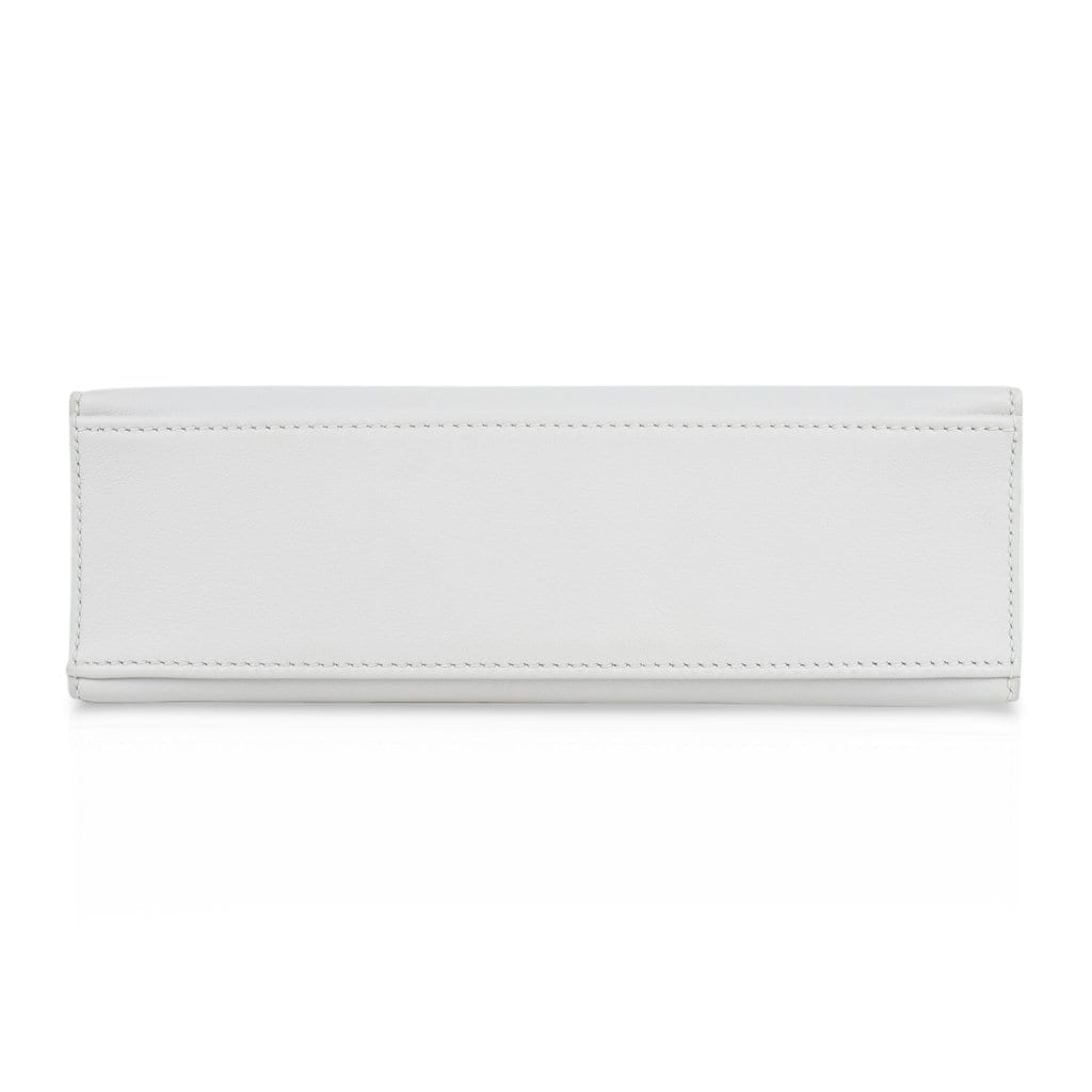 Kelly Pochette Clutch Bag Very Rare White Gold Hardware