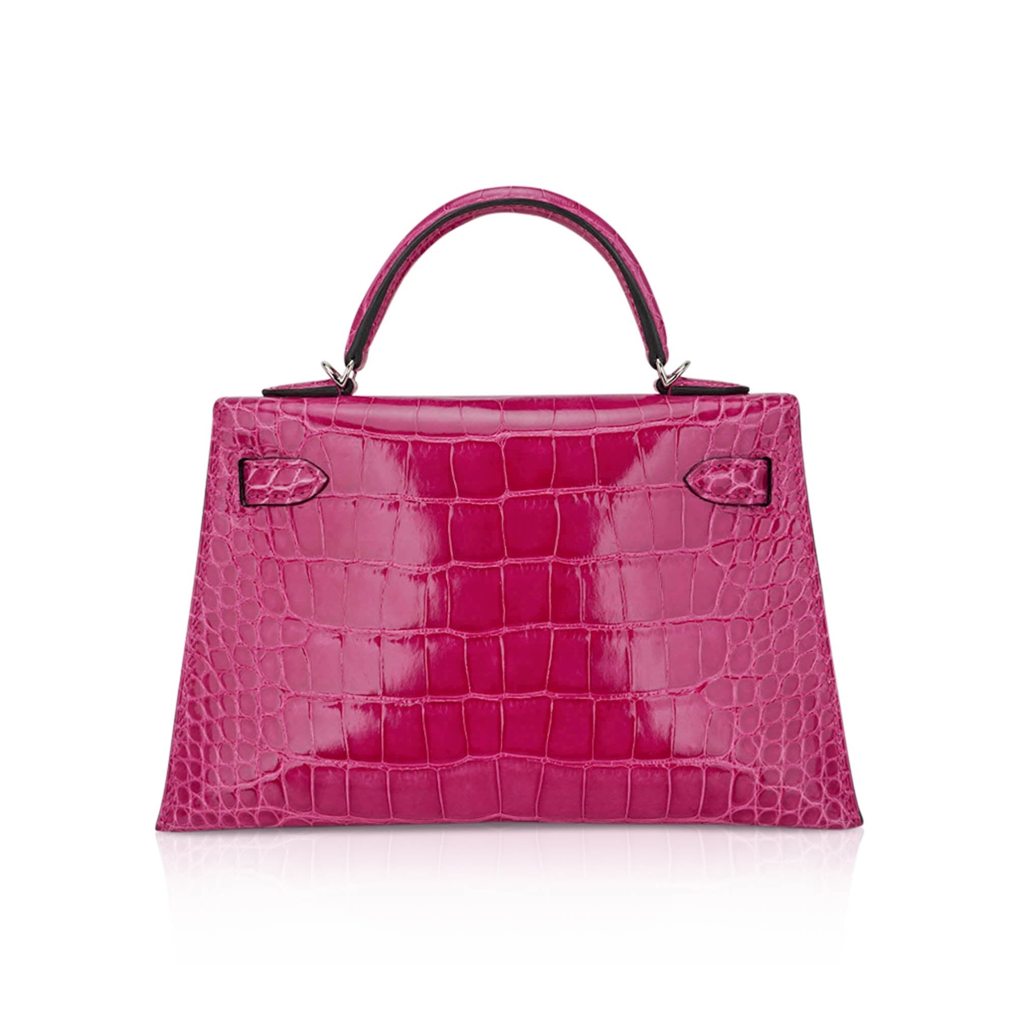 Limited Edition Mini Kelly 20 Sellier Rose Scheherazade Alligator Bag Palladium Hardware